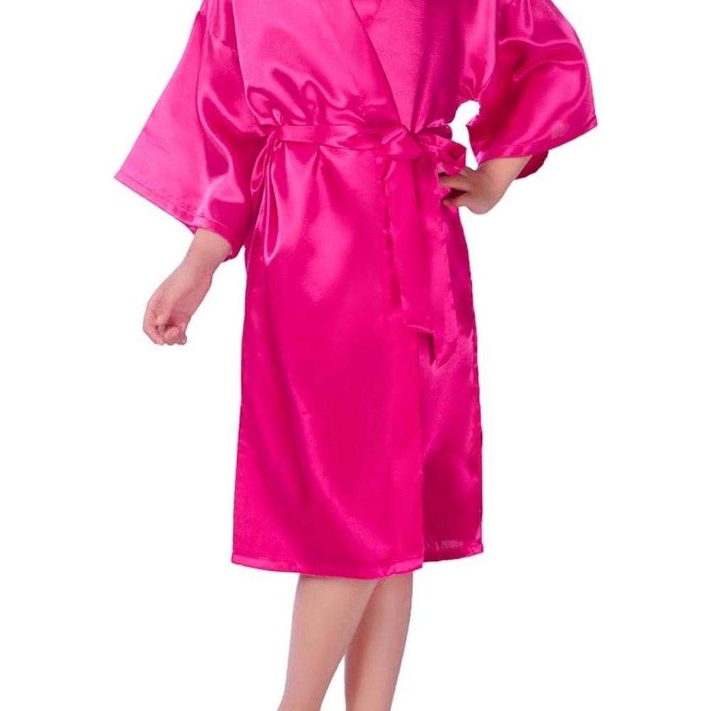 LOT of 10 pink satin spa robes